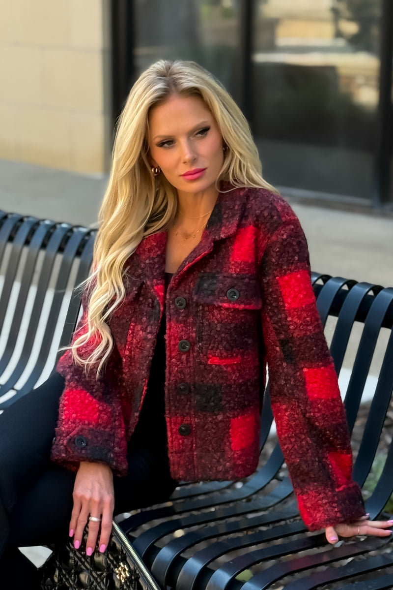 Liverpool Estes Park Boxy Shacket : Red