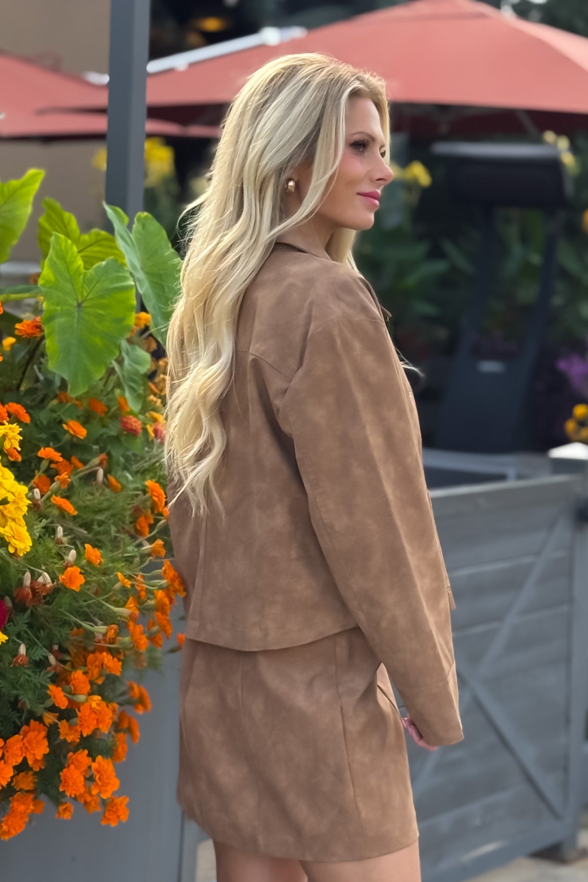 Aurea Leather Collared Jacket : Camel