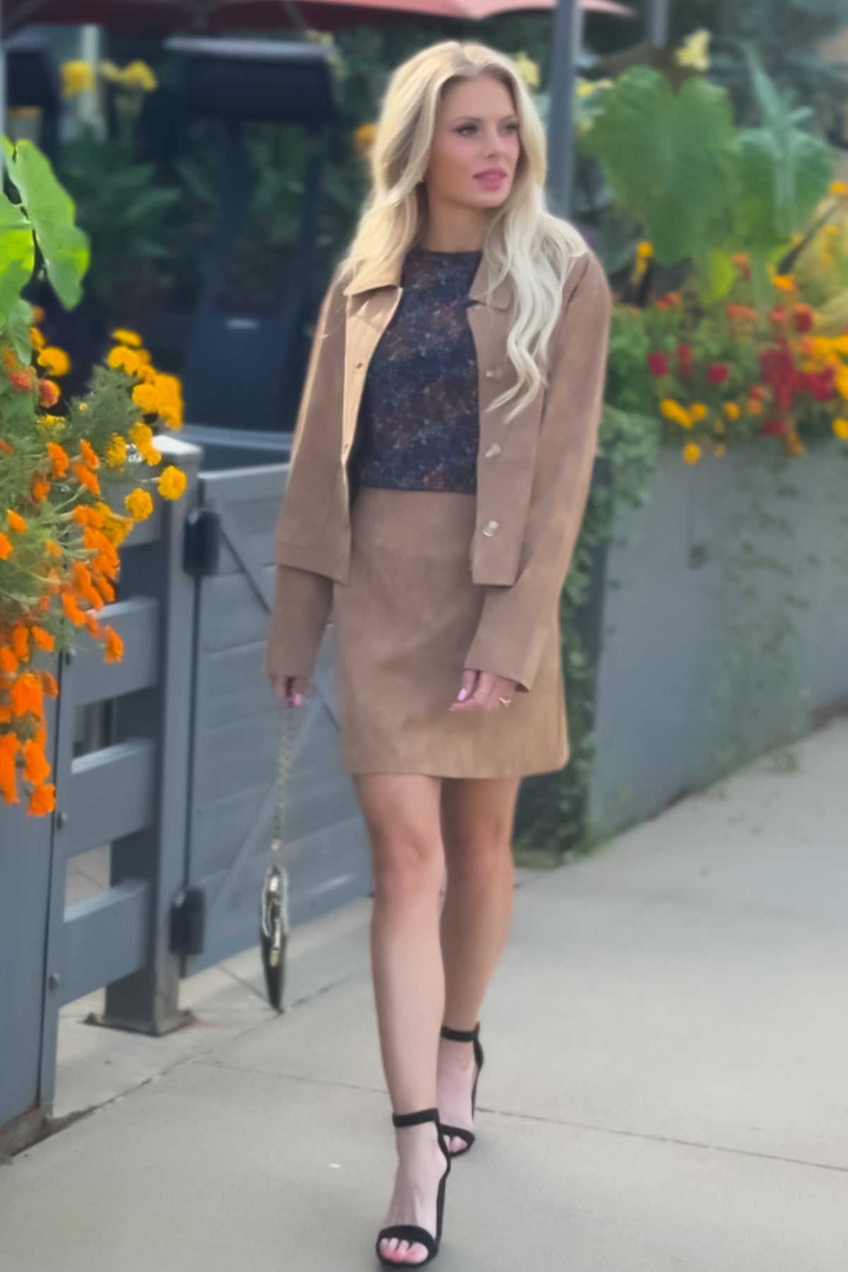 Aurea Leather Collared Jacket : Camel