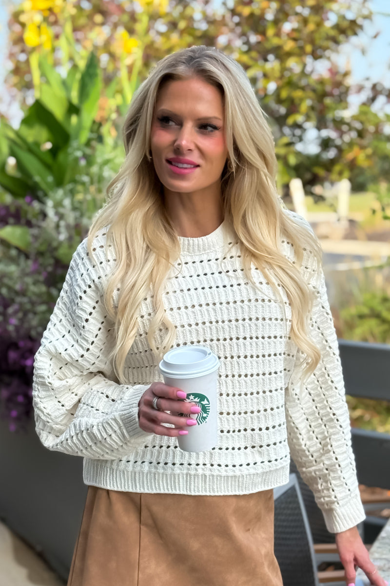 Lilith Crop Sweater : Cream