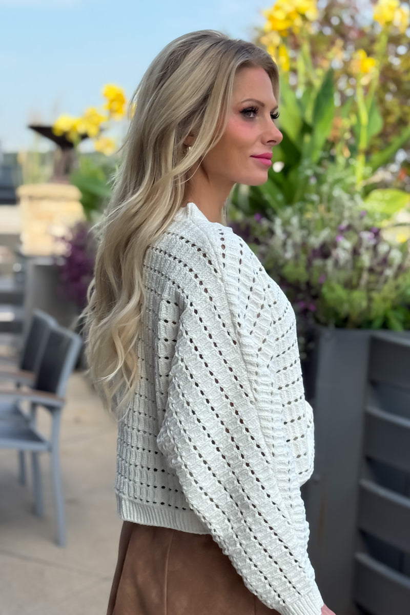 Lilith Crop Sweater : Cream