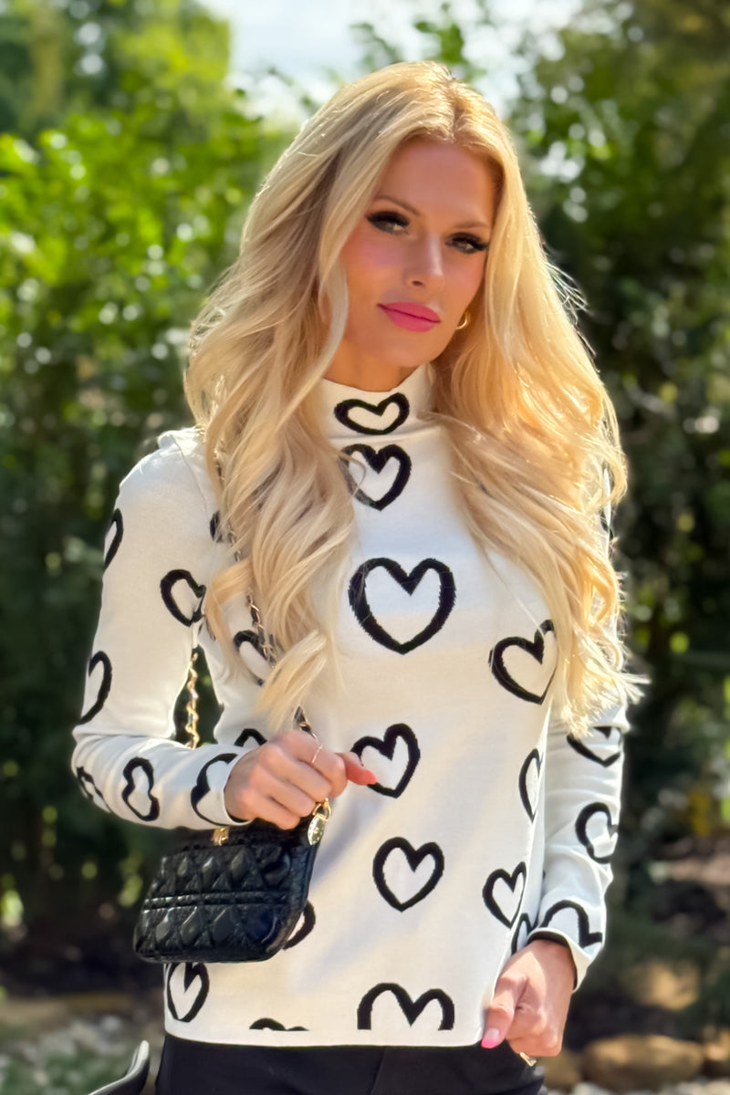 Charlie B Ellegra Reversible Knit Top : White/Black