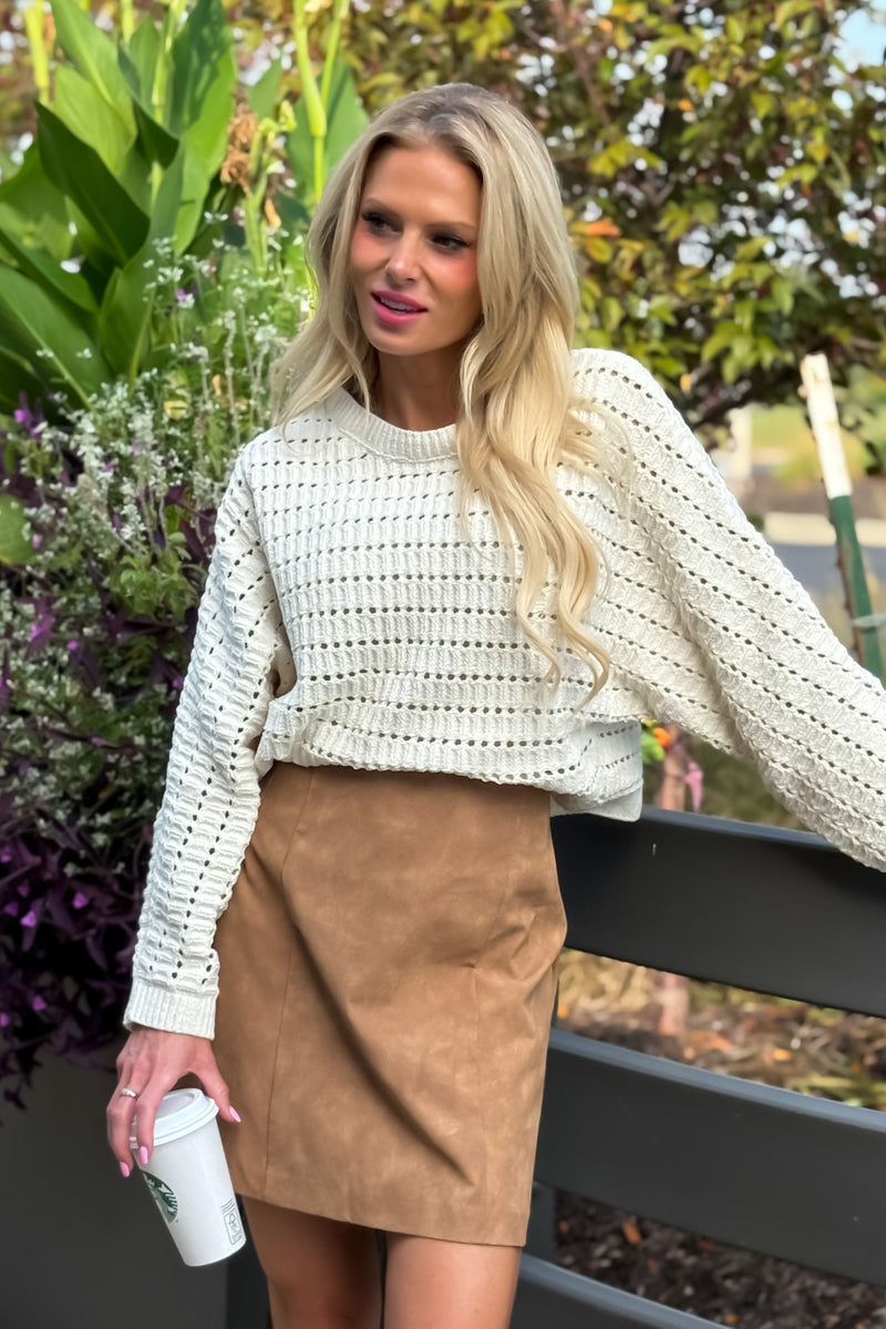 Lilith Crop Sweater : Cream