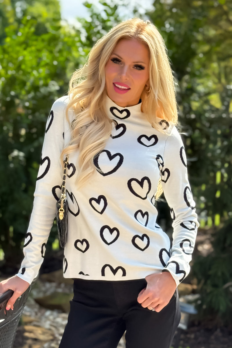 Charlie B Ellegra Reversible Knit Top : White/Black