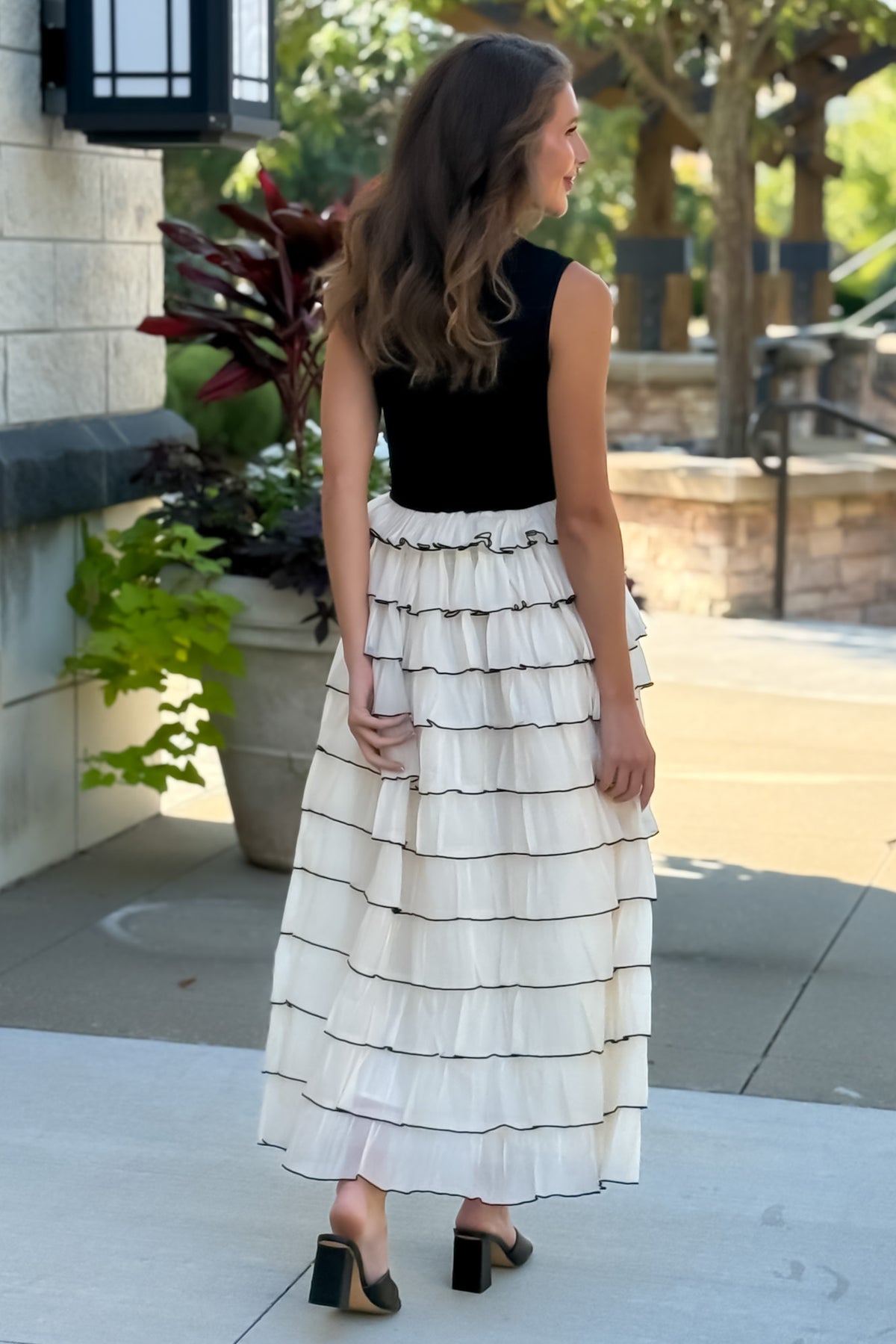 Sorel Tiered Maxi Dress : Black