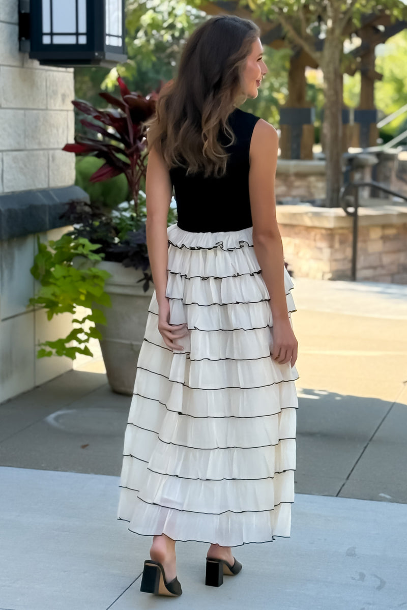 Sorel Tiered Maxi Dress : Black