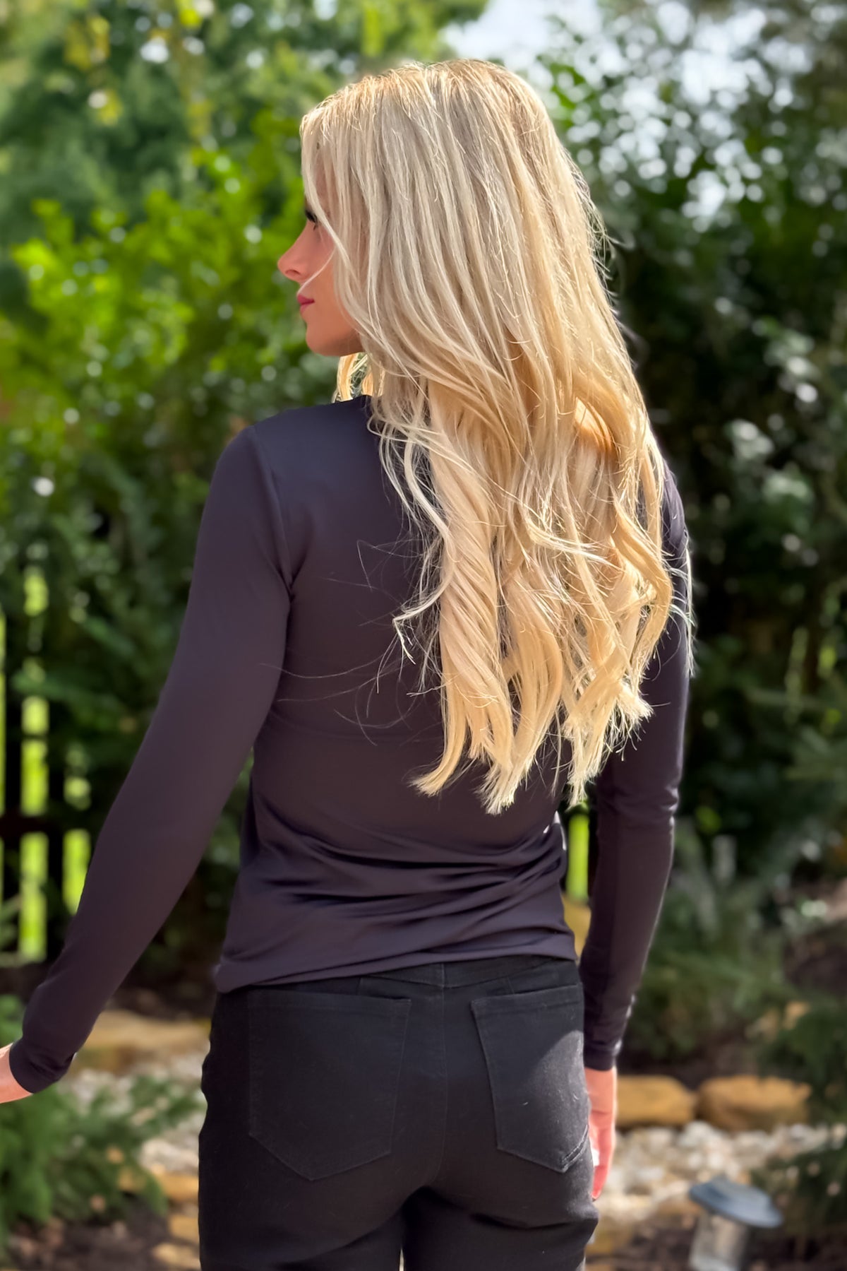 Charlie B Norine 2nd Skin Long Sleeve Top : Black
