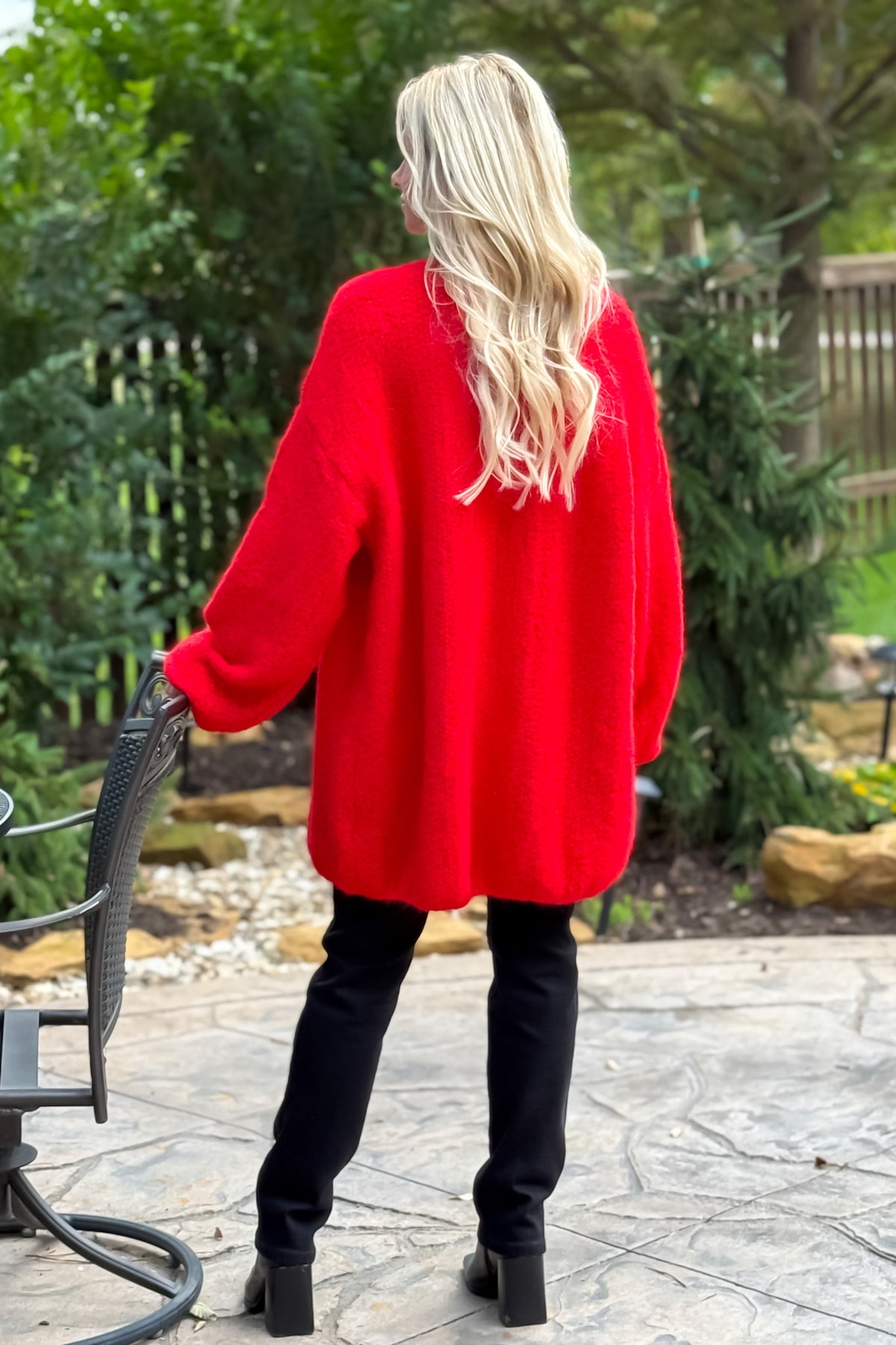 Onyx Oversized Cardigan : Red