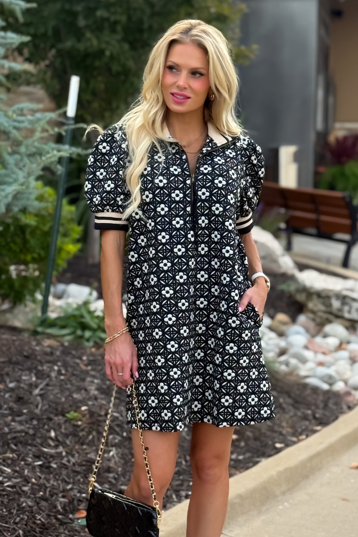 Calantha Dress : Black/Cream