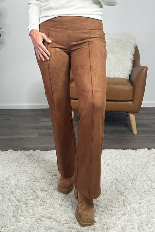 Liverpool Pearl Pull On Flare Pant : Cognac Brown