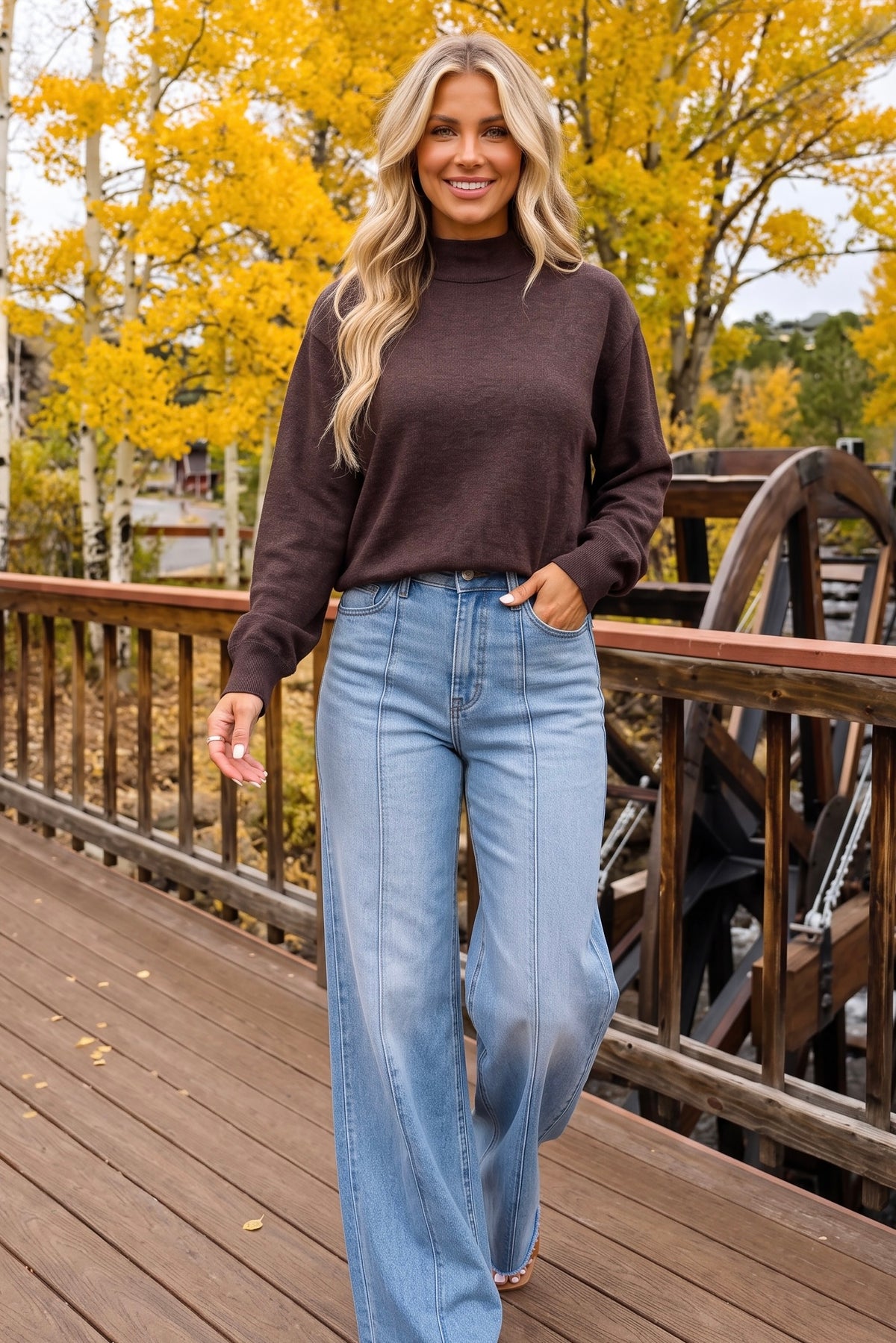 Tribal Hemsley Bubble Sweatshirt : Saddle Brown