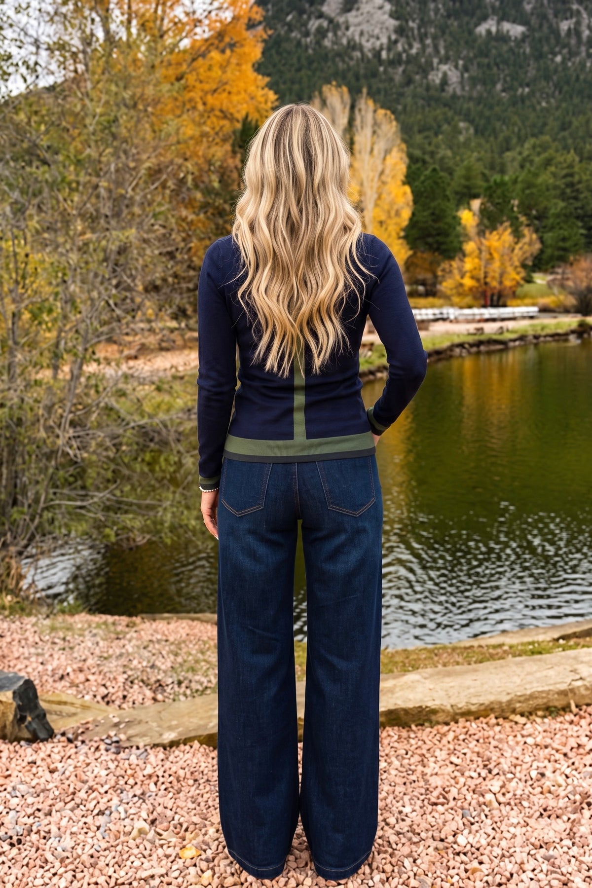 Liverpool Brisa V-Neck Sweater : Navy