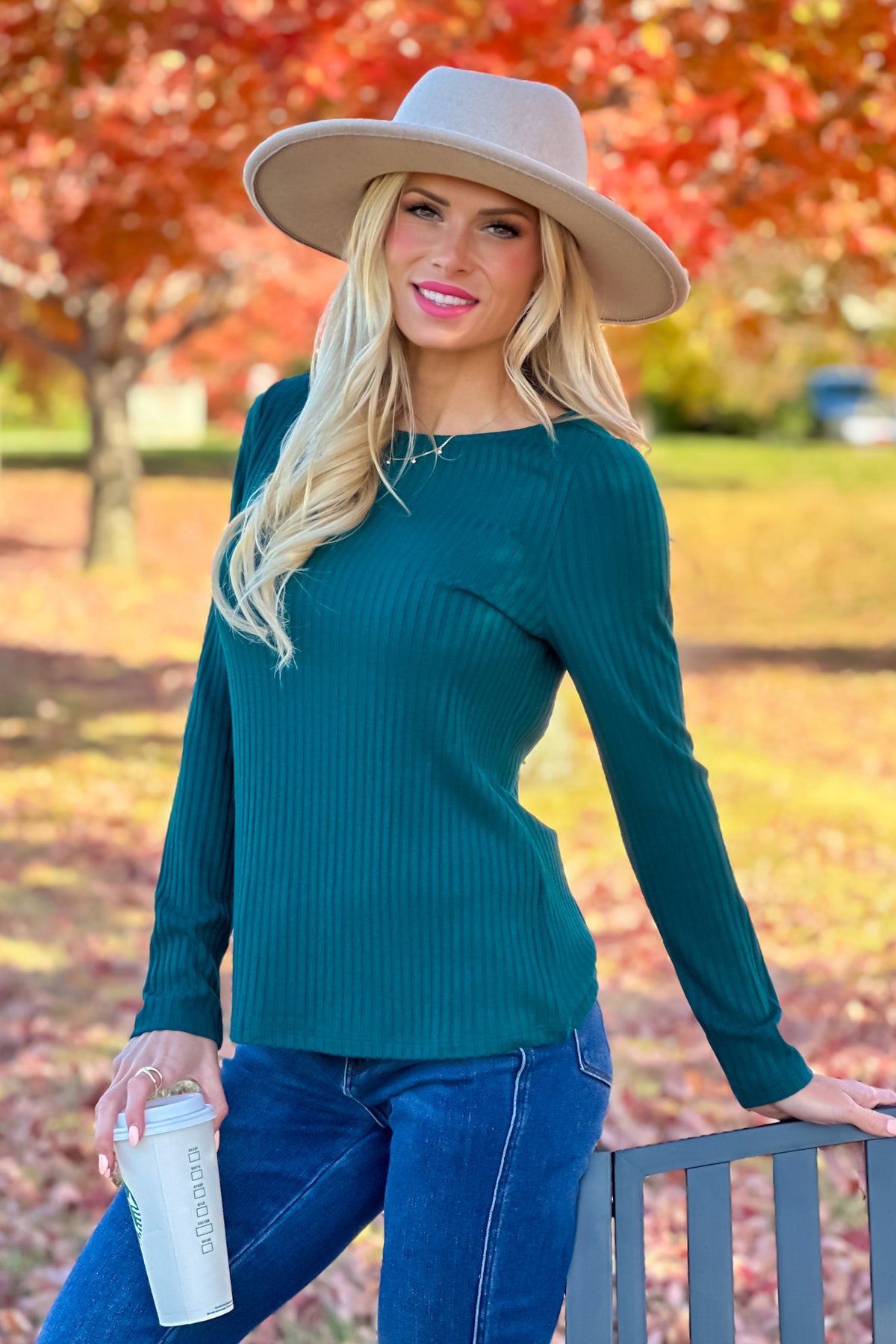 Liverpool Eden Boat Neck Top : Forest Green