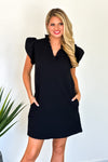Eleyna Short Sleeve Dress : Black