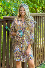 Tribal Penny Lane Pintuck Dress : Grape