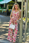 *Day Trip Printed Linen Jumpsuit : Ivory Multi