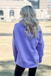 Lula Fleece Embroidered Exit 313 Snap : Lavender