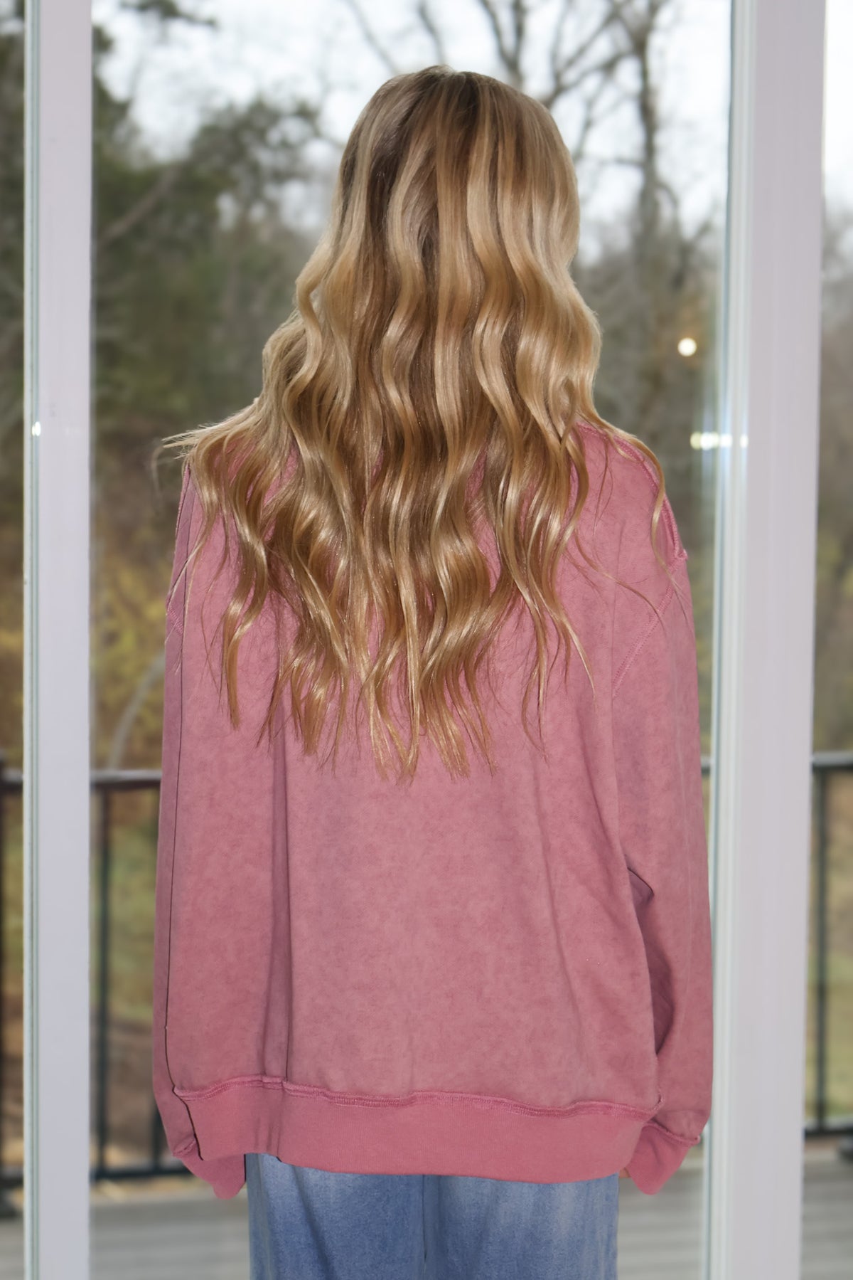 Alessia Oversized Mock Neck Pullover : Mauve