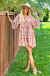 Darci Floral Print Dress : Rust