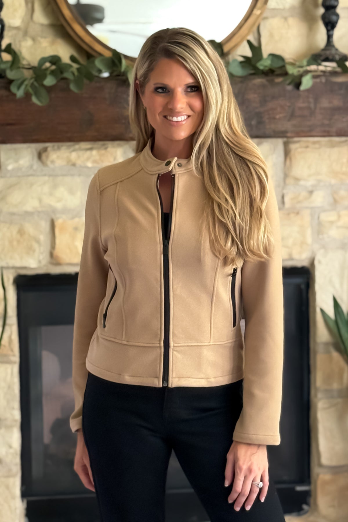 Liverpool Maisie Biker Jacket : Camel