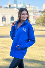 Lula Fleece Embroidered Game Day Snap : Blue