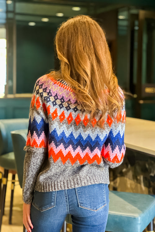 Rainbow Lodge Tribal Sweater : Grey Mix