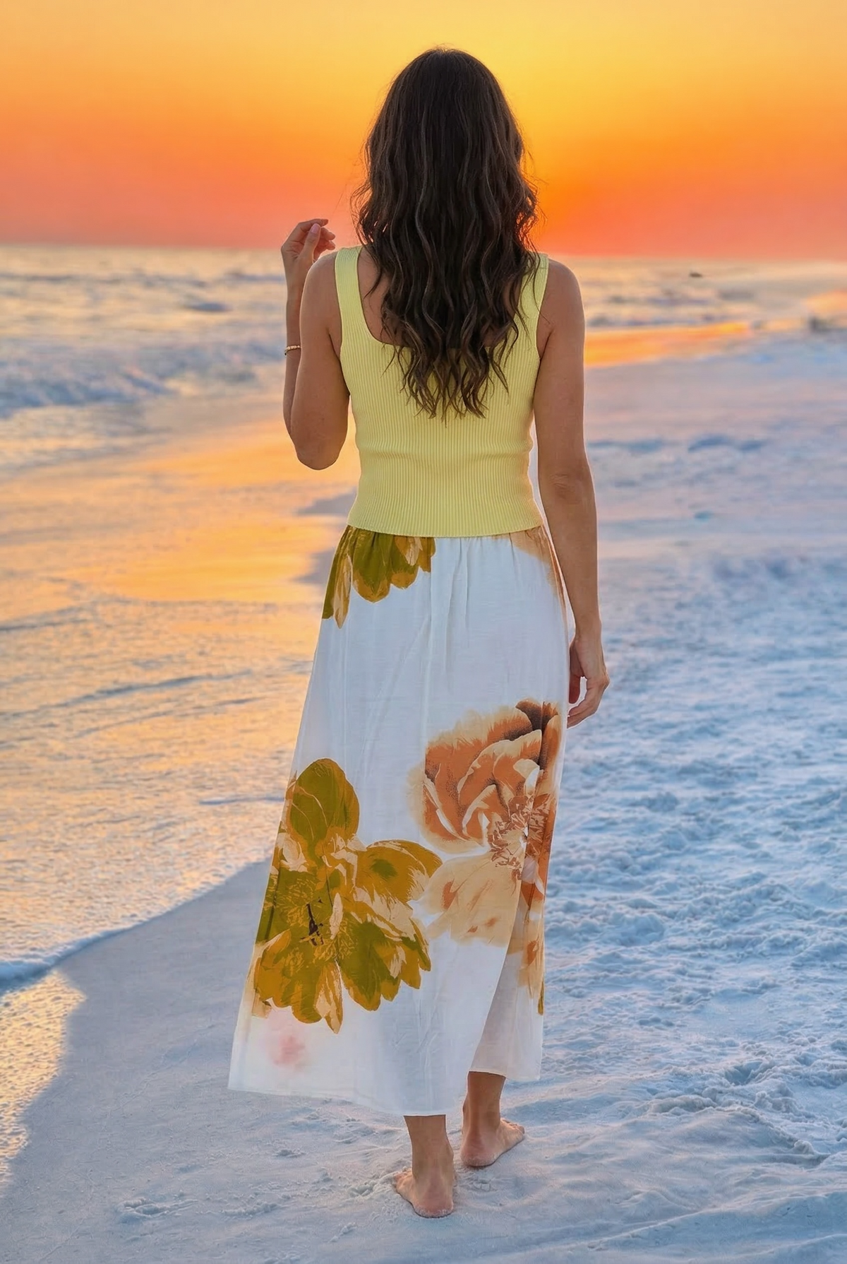 Mckinley Floral Wrap Maxi Skirt : Off White