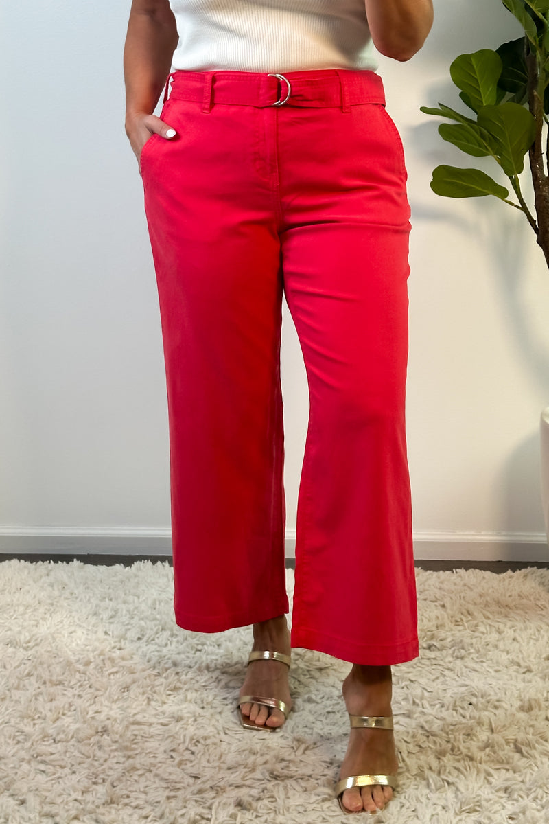 Liverpool Serena Hi Rise Crop Wide Leg Pant : Geranium
