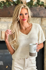 Aviva Melange Relaxed Pullover Sweater : Off White