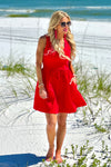 Emilijah Contrast Tank Mini Dress : Cherry