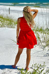 Emilijah Contrast Tank Mini Dress : Cherry