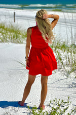 Emilijah Contrast Tank Mini Dress : Cherry