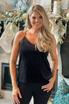 Party Time Velour Studded Cami : Black