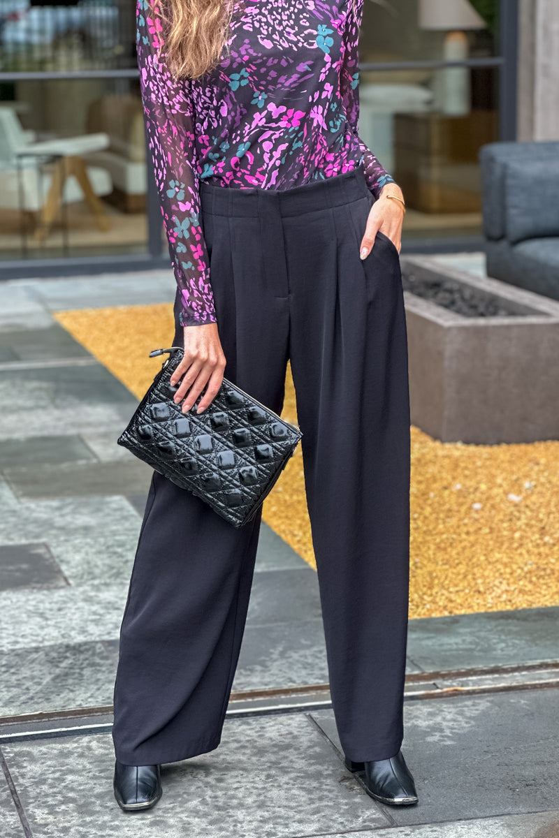 Lynae Wide Leg Pants : Black