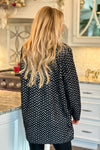 Liverpool Camille Herringbone Sweater Coat : Black/Ivory