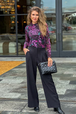 Lynae Wide Leg Pants : Black