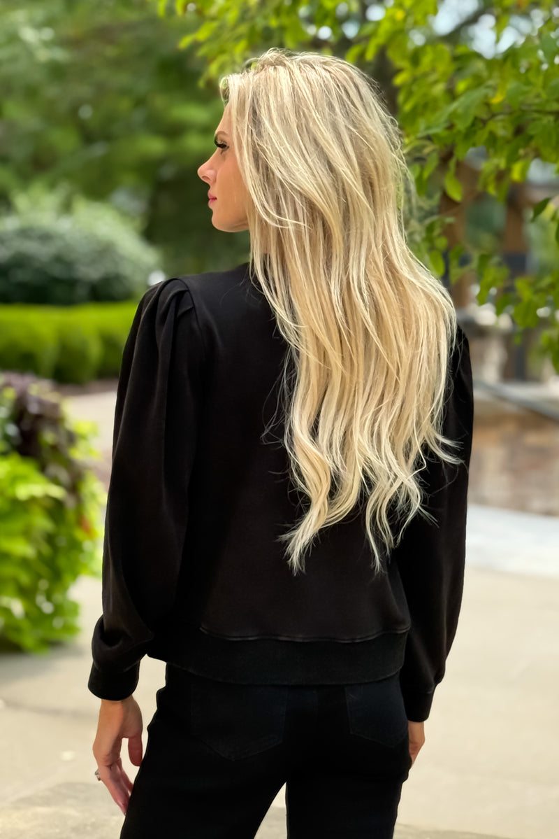 Dry Martini Top w/ Puff Sleeve : Black