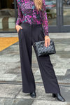 Lynae Wide Leg Pants : Black