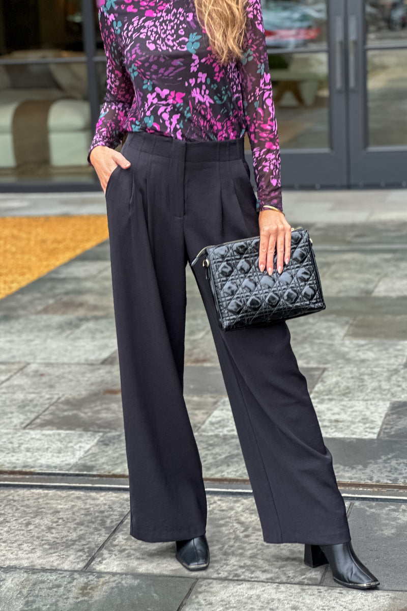 Lynae Wide Leg Pants : Black