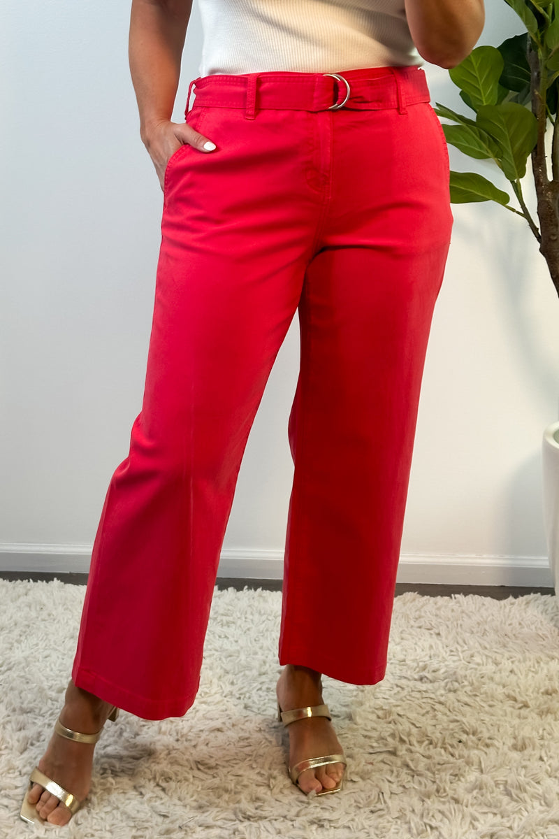 Liverpool Serena Hi Rise Crop Wide Leg Pant : Geranium