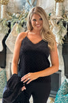 Party Time Velour Studded Cami : Black