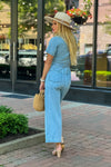 Juliet Zipper Front Jumpsuit : Light Denim