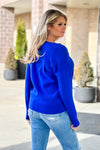 Bright Days Ahead Soft V-neck Sweater : Cobalt