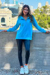 Thea Vintage Wash Long Pullover : Capri Blue