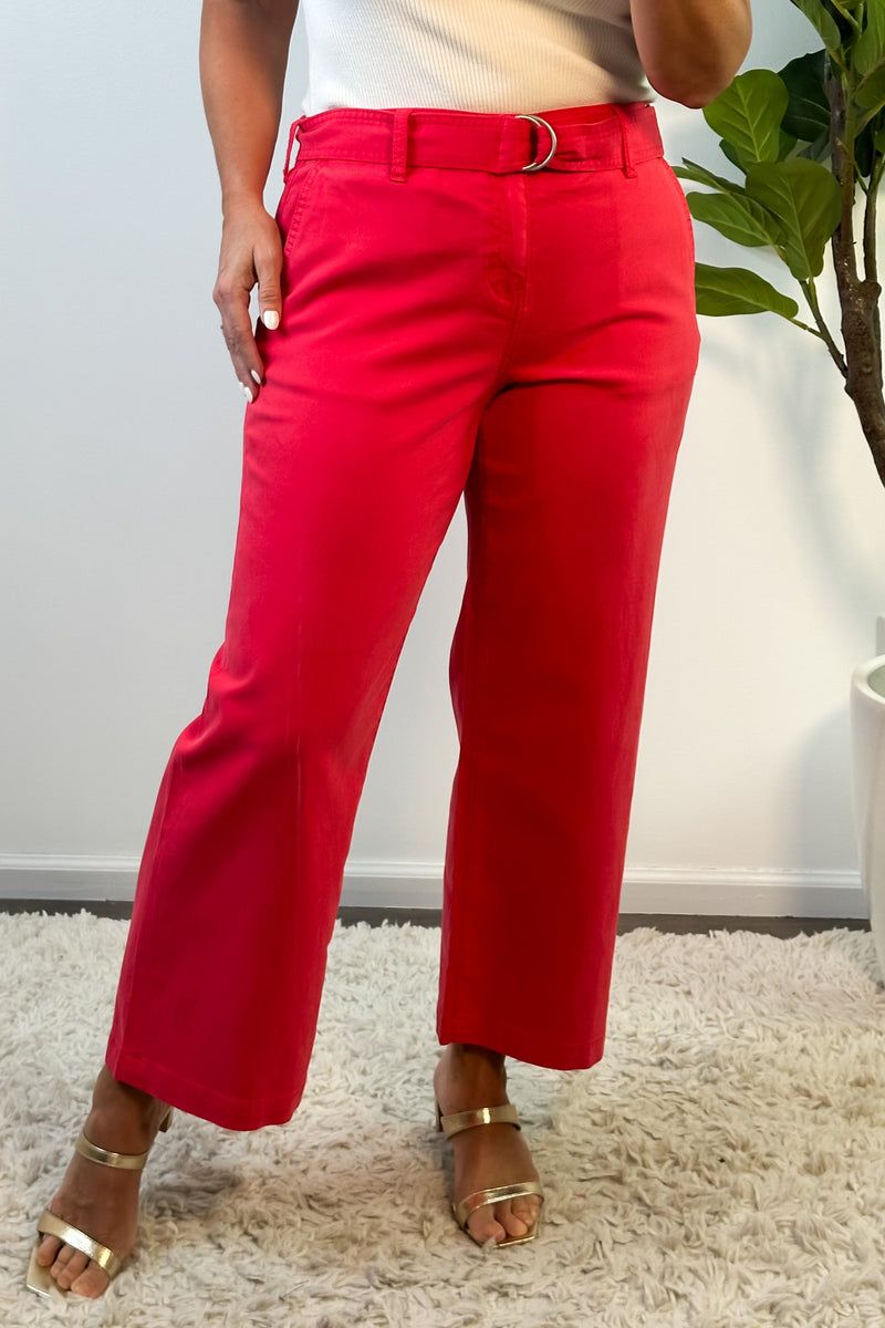 Liverpool Serena Hi Rise Crop Wide Leg Pant : Geranium