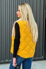 Tribal Brittany A Line Puffer Vest : Marigold