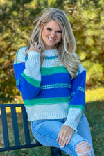 Tina Striped Sweater : Blue Stripe