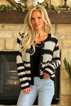 Tribal Constance Button Down Crochet Sweater : Black