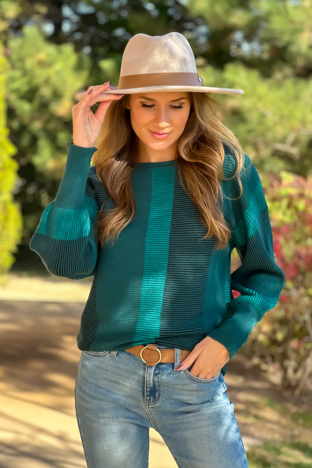 Liverpool Shannnon Boat Neck Dolman Sweater : Green