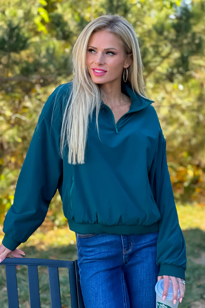 Morning Walk Fleece Lined Pullover : Green